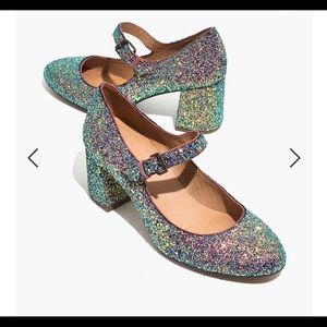 Madewell Zelda Mary Jane glitter pumps